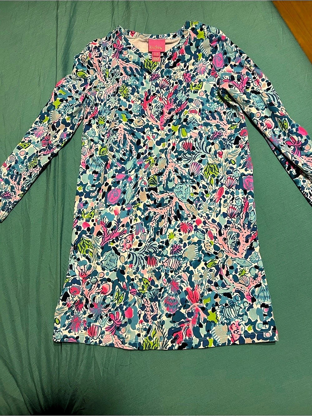 Lilly Pulitzer Floral Mini Dress Blue & Pink Size Medium